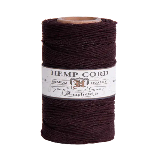 Hemptique 1mm #20 Hemp Cord Spools Jewelry Making Macrame Crochet Crafting Gift Wrapping Chocolate brown {1}