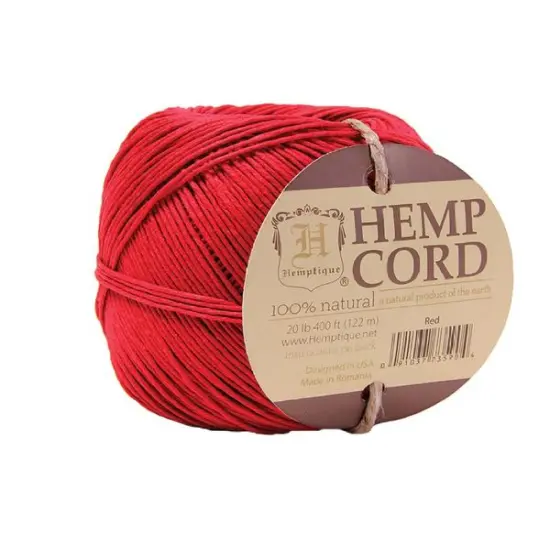 Hemptique #20 1mm Hemp Cord Balls Jewelry Making Macrame Crochet Crafting Gift Wrapping Outdoor Gardening Red {1}