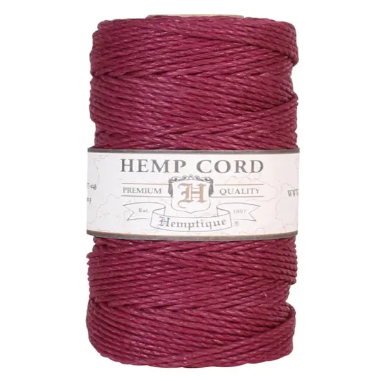 Hemptique 1.8mm #48 Hemp Cord Spools Jewelry Bracelet Making Crafting Scrapbooking Bookbinding Mixed Media Crocheting Macrame Gift Wrapping Outdoor Gardening Burgundy {1}