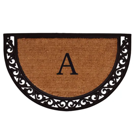Ornate Scroll Monogram Doormat {1}