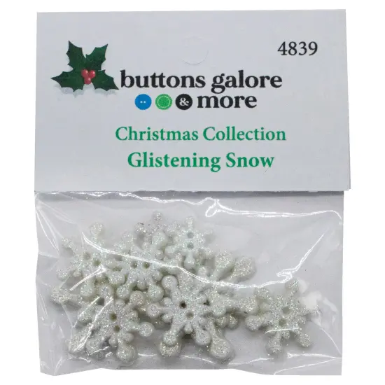 Buttons Galore Glistening Snow Christmas Buttons for Sewing Crafts Scrapbooking DIY Projects. 36 Buttons - 3 Packs {2}