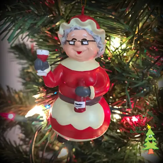 Wine Mrs. Claus Christmas Ornament {3}