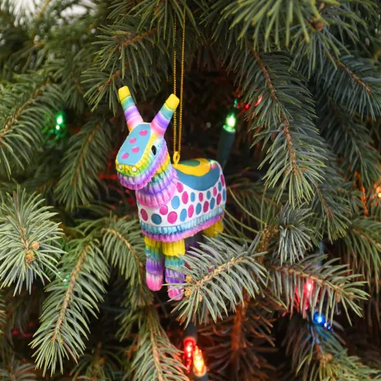 Colorful Donkey Party Pi&ntilde;ata Christmas Ornament {2}