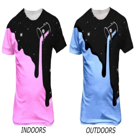 Color Changing Sun UV Activated Photochromic Fabric Paint DIY Color Changing Shoes TShirts Pink-blue {2}