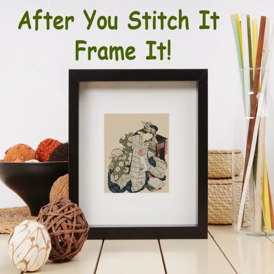 Orenco Originals Hokusai Asian Kimono Courtesan-Square Design Counted Cross Stitch Pattern {5}