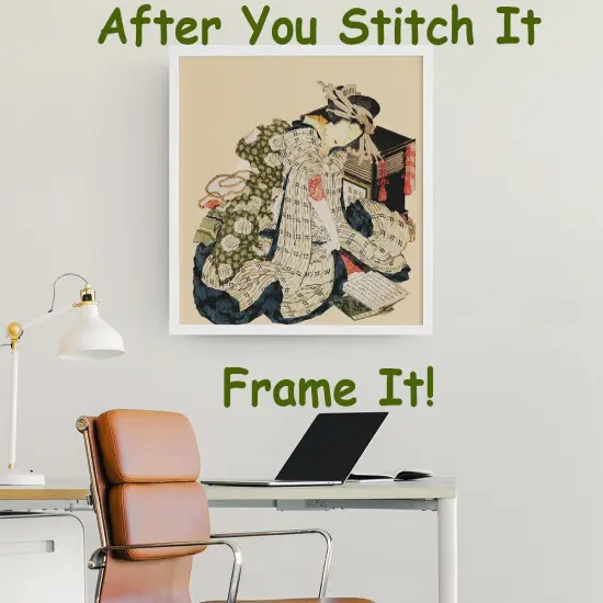 Orenco Originals Hokusai Asian Kimono Courtesan-Square Design Counted Cross Stitch Pattern {4}