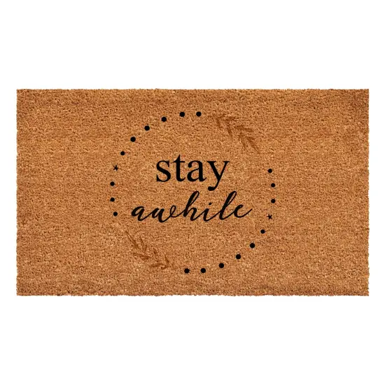 108721729 Stay A While Wreath Doormat {1}