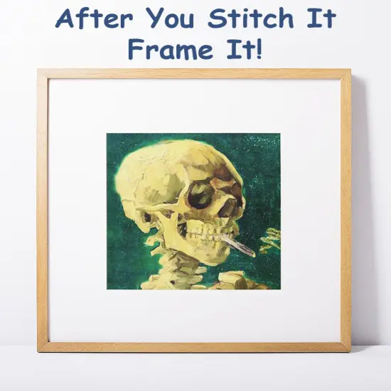 Orenco Originals Vincent Van Gogh Cigarette Smoking Skull Counted Cross Stitch Pattern {4}