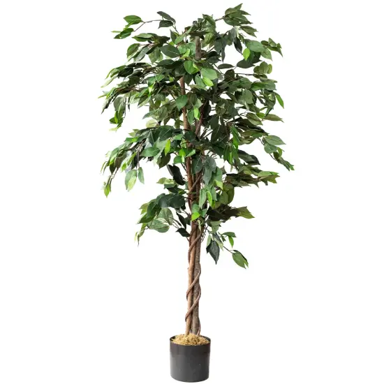 Artificial Trees for Home Decor Indoor - Fake Plants & Faux Plants Indoor - Fake Plants Tall Ficus Tree Artificial, Plants for Living Room Decor, Tall Fake Plants Indoor, Fake Tree Indoor - 5 Feet {2}