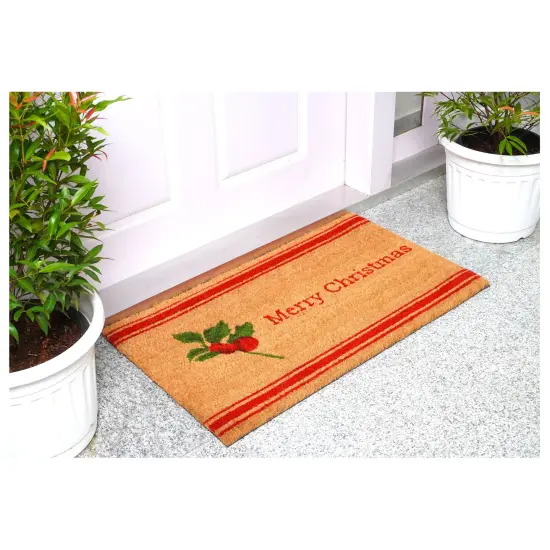 Merry Christmas Holly Berry Doormat {3}