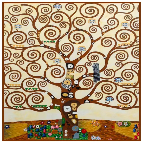 Art Nouveau Gustav Klimt Tree of Life detail Counted Cross Stitch Pattern {2}