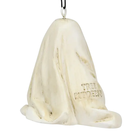 Cute Dog Dressed As Ghost with Pumpkin Halloween Ornament {6}