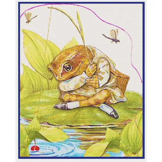 Jeremy Fisher Frog inspired by Beatrix Potter Counted Cross Stitch Pattern {2}