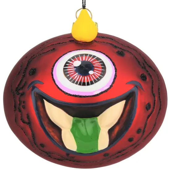 One Eyed Horned Monster Glass Bulb Halloween Ornament {2}