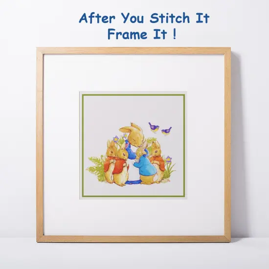 Peter Rabbit's Family in the Garden inspired by Beatrix Potter Counted Cross Stitch Pattern {3}