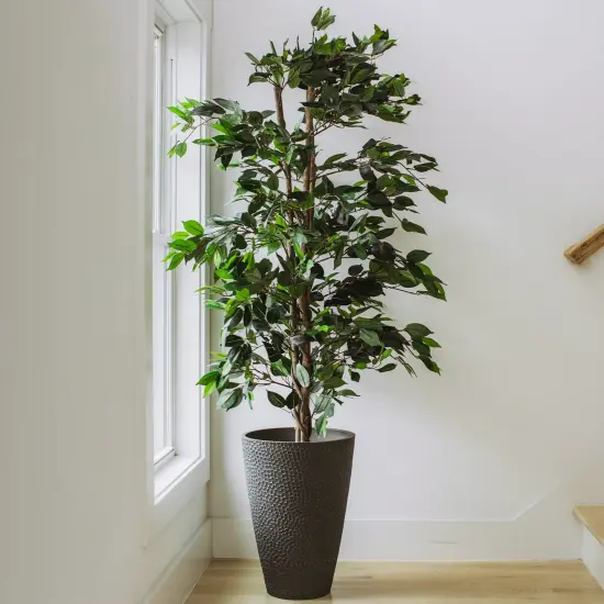 Artificial Trees for Home Decor Indoor - Fake Plants & Faux Plants Indoor - Fake Plants Tall Ficus Tree Artificial, Plants for Living Room Decor, Tall Fake Plants Indoor, Fake Tree Indoor - 6 Feet {5}