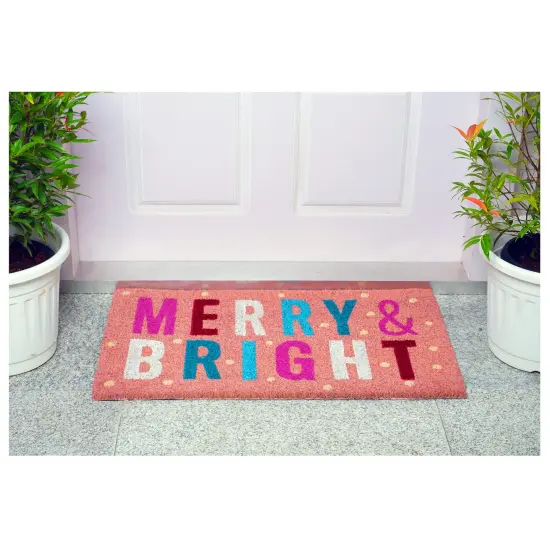 Pink Merry and Bright Doormat {3}