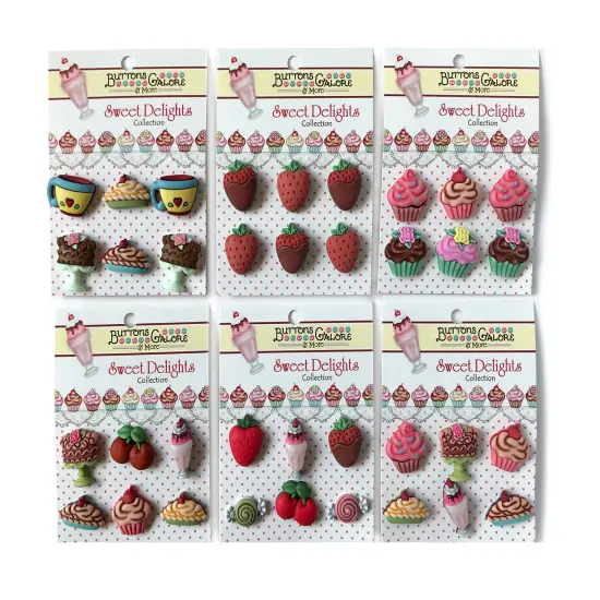 Buttons Galore and More 3D Novelty Buttons &ndash; Sweet Delights Button Bundle - 36 Pcs {1}