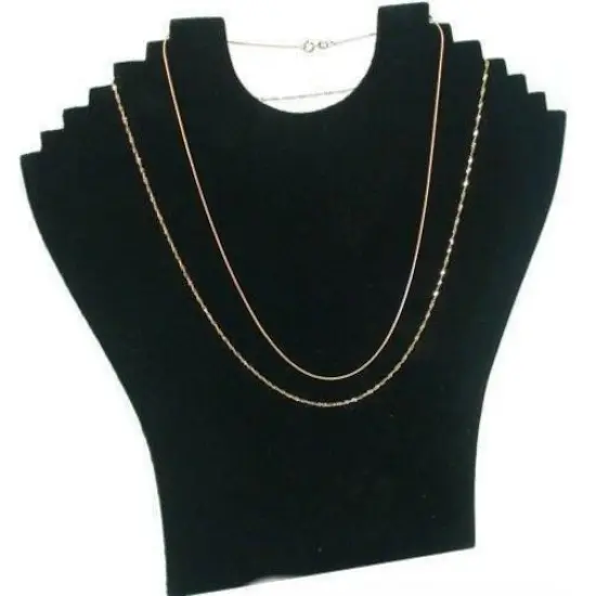6-Tier Black Necklace Chain Holder Plastic Bust Display {1}
