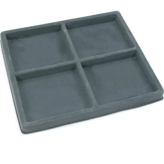 Gray 16 & 4 Slot Flocked Jewelry Tray Insert & Black Ring Foam Pad Kit 11 Pcs {3}