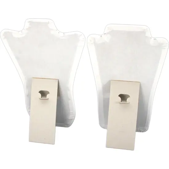 White Leatherette Large Jewelry Display 8 Pc Set New {3}