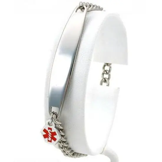 8" & 7" Stainless Steel Medical ID Information Bracelets Kit 2 Pcs {3}