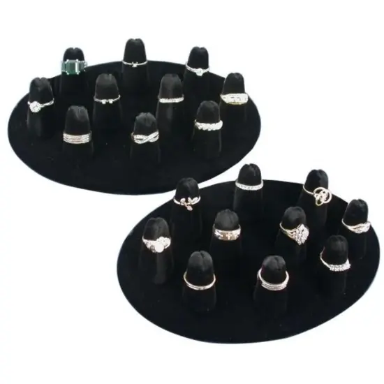 10 Ring Finger Display Black Velvet 2Pcs {1}