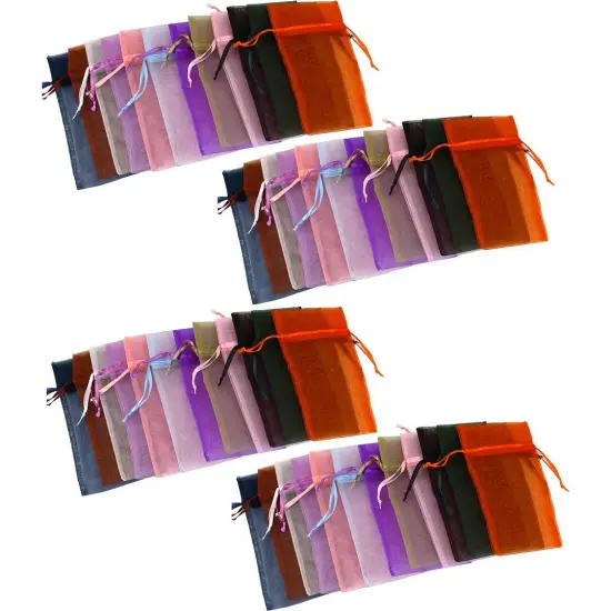 48 Organza Drawstring Pouches Gift Bags Assorted Colors 4x5" {4}