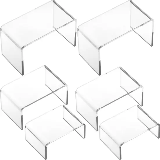 FindingKing 6 Clear Acrylic Jewelry Display Risers Showcase Fixtures {1}