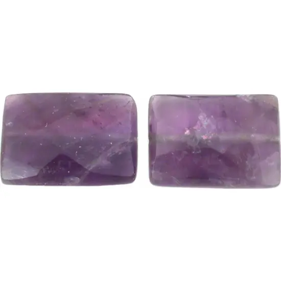 Amethyst Rectangle Faceted Beads 18mm 2Pcs {1}