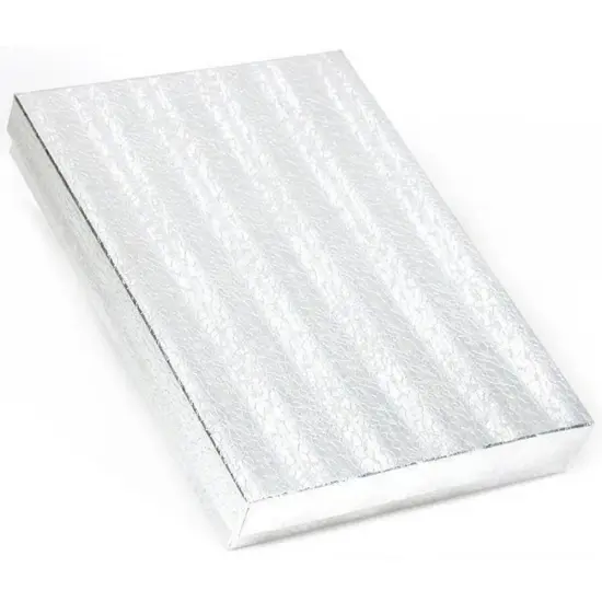 25 Silver Cotton Boxes Omega Necklace Jewelry Gift Displays 7 1/8" {2}