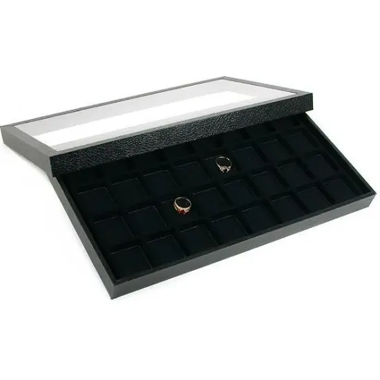 32 Slot Black Jewelry Insert & Travel Tray {1}