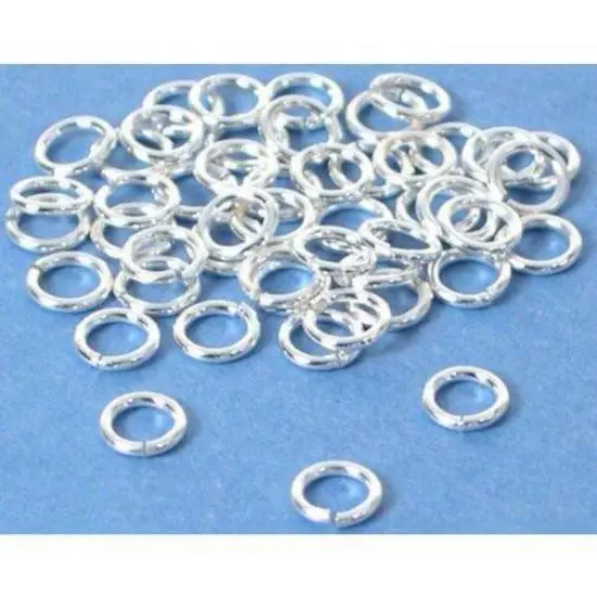 50 Sterling Silver Open Jump Rings Jewelry Findings 22 Gauge 4mm {1}