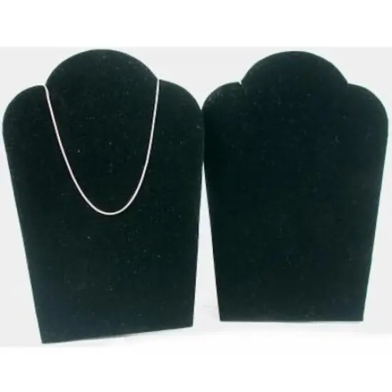 2 Black Velvet Padded Necklace Pendant Display Bust Easels 3 3/4" x 5 1/4" {1}