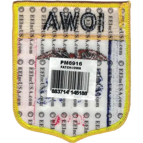 Iowa State Flag Shield Patch 2 7/8" x 3 1/2" {2}