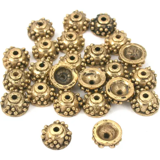Bali Bead End Caps Antique Gold Plated 7mm Approx 24 {1}