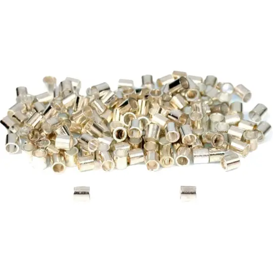 150 Stringing Beads Silver Plated Crimp Beading Parts {1}