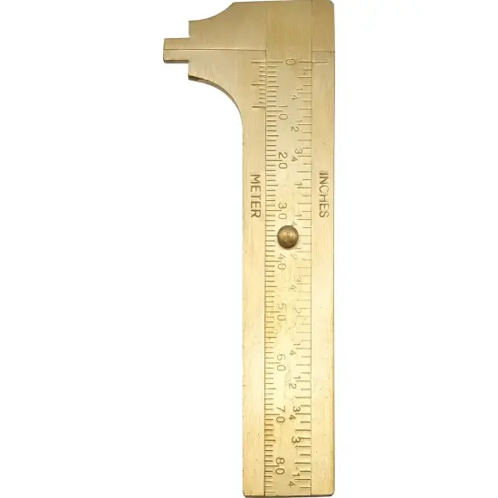 Brass Gauge Bead Ruler Measure & Convert Inches/Metric {2}