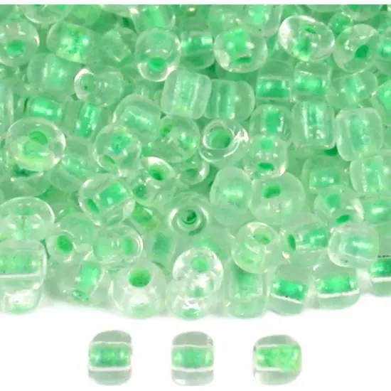 80 Grams Light Green Lined Glass Seed Beads Craft 12/0 {1}