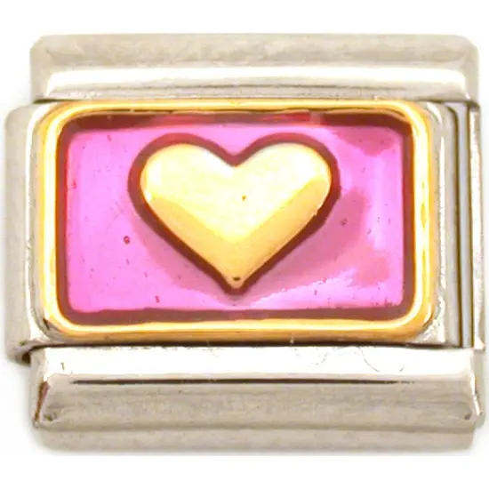 Heart Italian Charm Love Enamel 9mm {1}