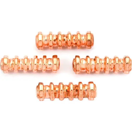 15g Bali Octagon Tube Beads Copper Plated 23mm Approx 4 {1}