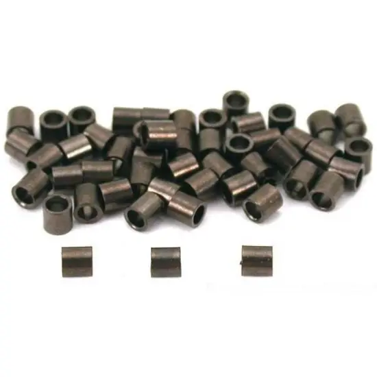 50 Crimp Tube Beads Jewelry Beading Gun Metal Plated {1}