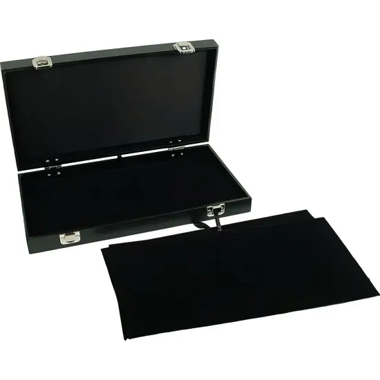 3 Black Velvet Jewelry Chain Pad Travel Display Case {1}