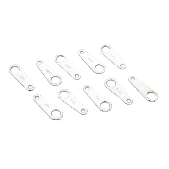 10 Sterling Silver Chain Tags For Jewelry Clasps 9mm {1}