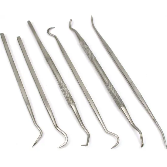 Set of Wax Carving Picks Stainless Steel 6 Pcs {1}