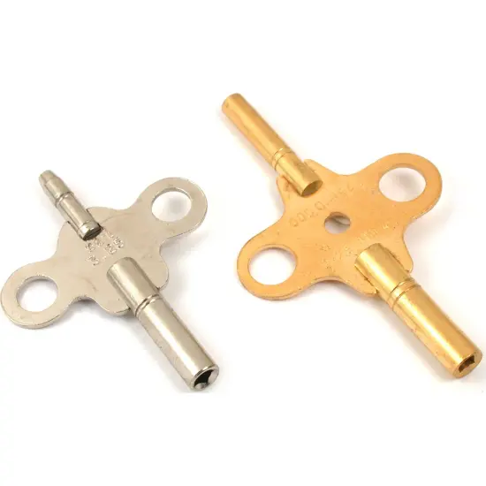 2 Double End Clock Keys Clockmakers Sz 4 1.75 & 3.25mm {1}