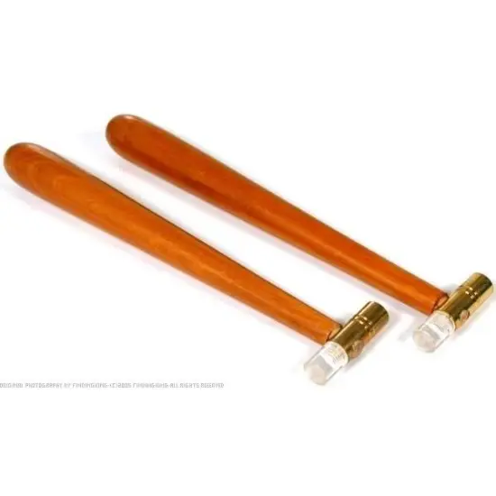 2 Hammer Brass & Plastic Wood Handle Mallet Bench Tool {1}