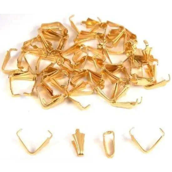 48 Bails Gold Plated Connectors Jewelry Necklace Parts {1}