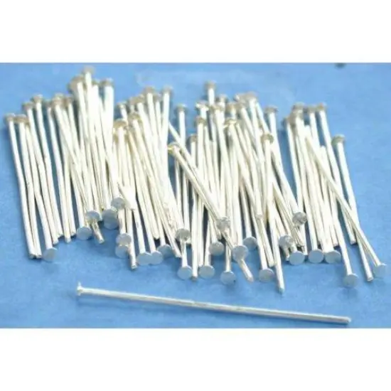 75 Head Pins Sterling Silver Jewelry Bead 22 Gauge 1" {1}