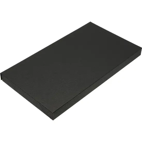 Black Faux Leather Jewelry Case w/ 1 Gray 8-slot Plastic Tray (Snap Close Lid) {5}